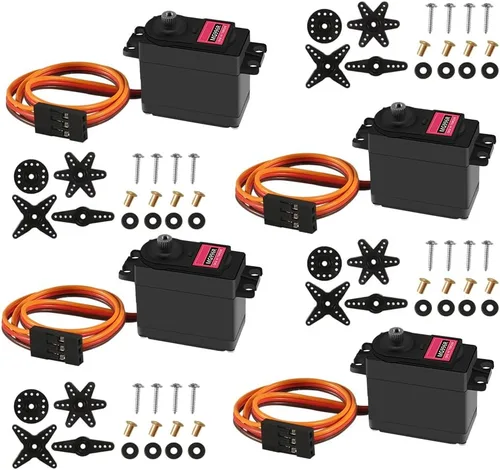 Miniatura 6 de 4 piezas MG995 RC Servo Moto Metal Gear Servo de alta velocidad Motor servo digital compatible con coche inteligente robot, barco, helicóptero RC