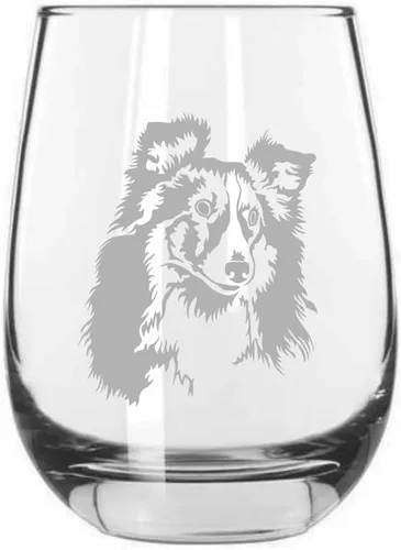 Miniatura 182 de Sakhalin Husky Dog - Copa de vino grabada personalizada de 15.25 onzas sin tallo
