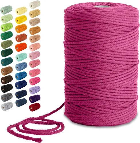 Miniatura 83 de Nook Theory - Cuerda de macramé de 3 mm, 220 yardas de cuerda de algodón, hilo de 4 mm y 5 mm, cuerda para manualidades, perfecta para colgantes