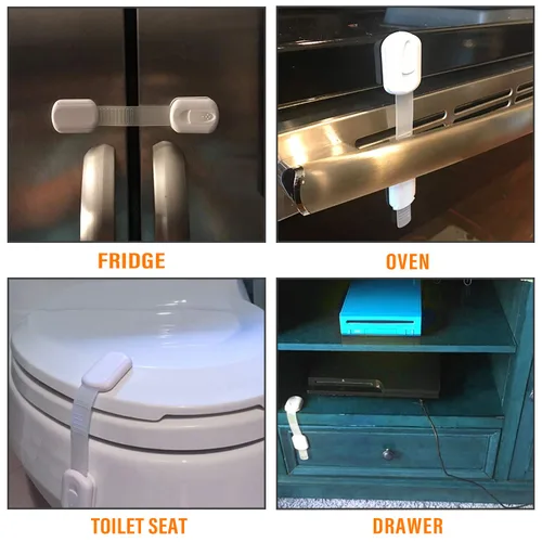 Miniatura 2 de Goodv Cerraduras para gabinete de seguridad para niños, paquete de 10 cierres a prueba de bebés para puerta de cajón, refrigerador, horno, asiento