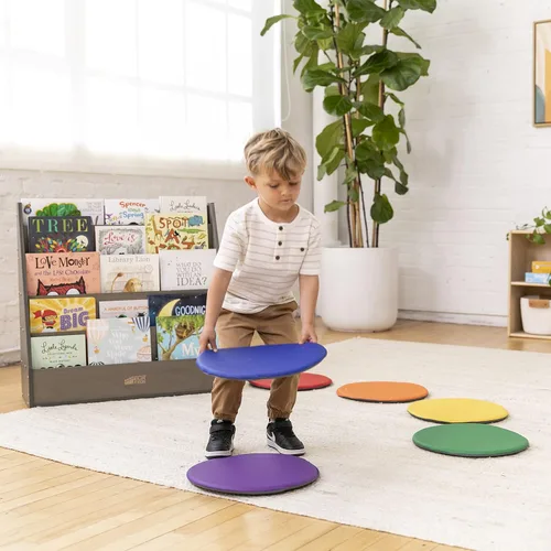Miniatura 9 de ECR4Kids SoftZone Cojines de Piso Coloridos, Redondos, Asientos Flexibles, Variados, 6 Piezas