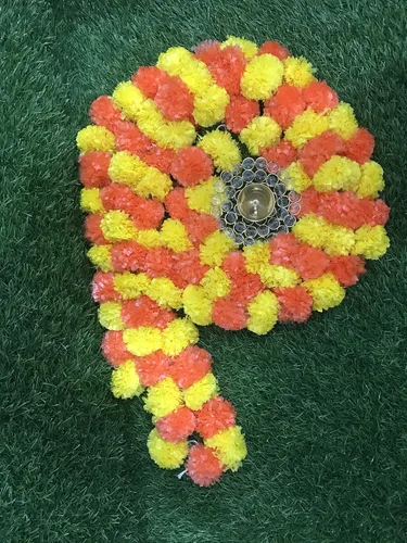 Miniatura 4 de Guirnalda de caléndula de 5 pies de 5 pies Decoración de manto de fiesta de boda india/americana, guirnaldas de imitación guirnalda de boda