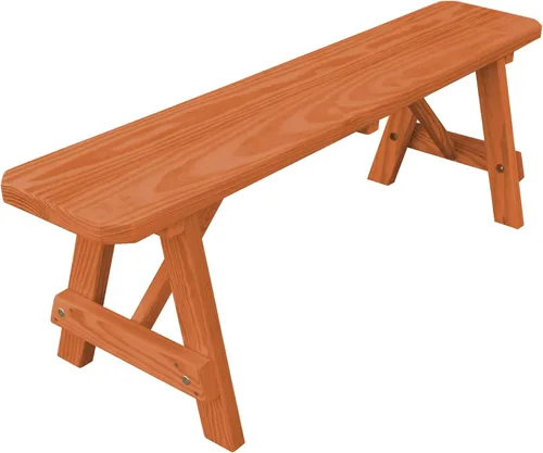 Miniatura 4 de Furniture Barn USA Banco tradicional de pino tratado a presión de 2 pies, tinte de cedro