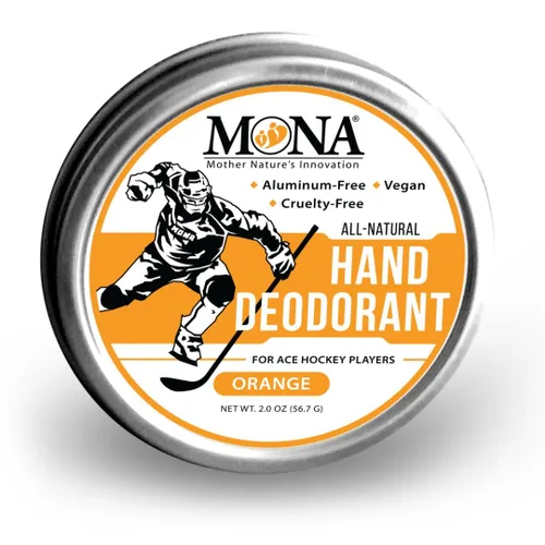 MONA Desodorante de manos totalmente natural para jugadores de hockey Ace | Para atletas que usan guantes | Vegano, sin OMG y libre de crueldad |