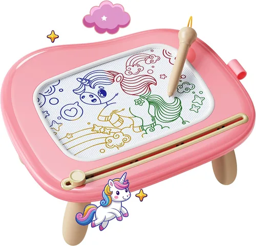 KOKODI Pizarra de Dibujo Magnética, Juguetes para Niñas de 1 a 2 Años, Gran Tablero de Garabato para Aprender y Educar para Bebés de 1, 2 y 3 Años,
