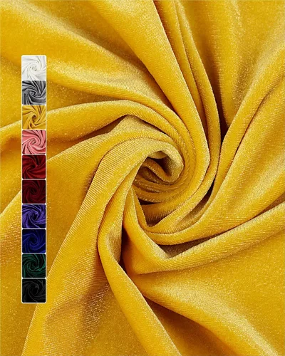 Miniatura 9 de HOTGODEN Tela de terciopelo elástico por The Yard: Negro 63" Ancho 1 yarda 95% poliéster 5% Spandex Tela de terciopelo para costura de bricolaje