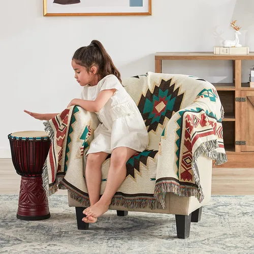 Miniatura 6 de Manta Southwest de estilo bohemio, manta decorativa azteca para sofá, silla, sillón reclinable, cama, mantas y mantas mexicanas bohemias de 50 x 70