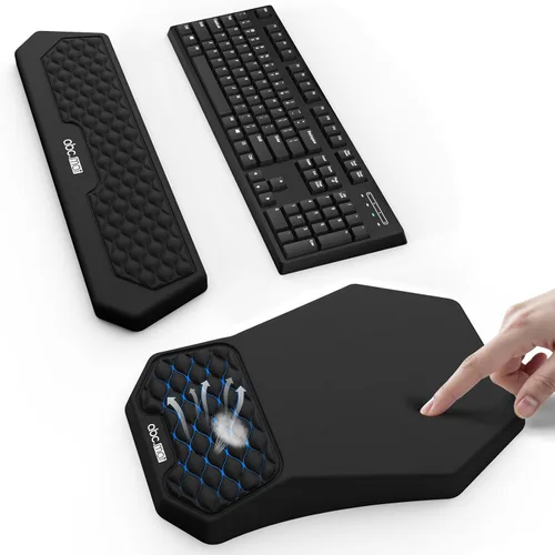 Juego de alfombrilla ergonómica para mouse y reposamuñecas para teclado, diseño de masaje para aliviar el dolor del túnel carpiano, espuma