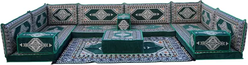 Miniatura 4 de arabicsofa Juego en forma de U, árabe Majlis, sofás de sala de estar en forma de U, sofá de suelo, sofás de piso de interior, cojines de suelo
