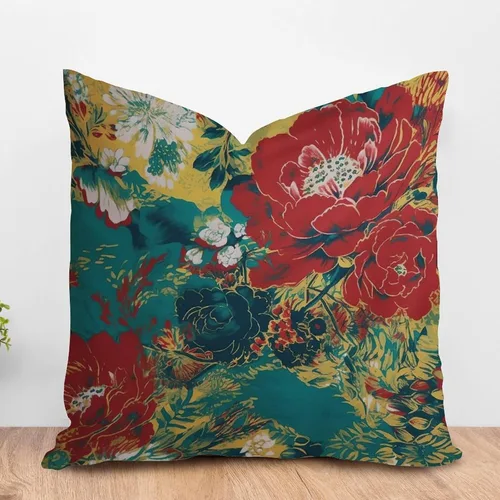 Miniatura 57 de ArogGeld Funda de almohada blanca con flores chinoiserie, funda de almohada para sofá, diseño floral verde y blanco, funda de almohada de lino A-12