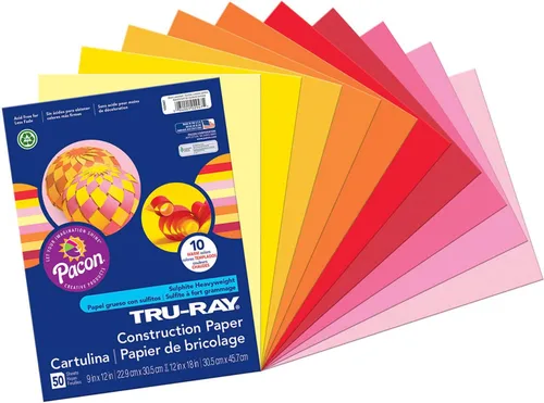 Miniatura 5 de Tru-Ray Papel de Construcción Resistente, Colores Surtidos Fríos, 9" x 12", 50 Hojas (102942) y Papel de Construcción Resistente, Colores Surtidos