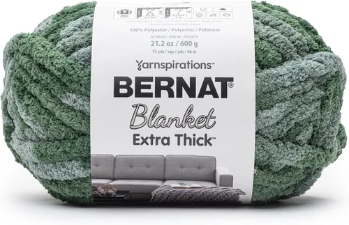 Miniatura 31 de Bernat - Hilo para manta extra grueso color niebla azul - 1 paquete de 21.12 oz/598.74 g - 100% poliéster - #7 Jumbo - 72 yardas - Hilo grueso