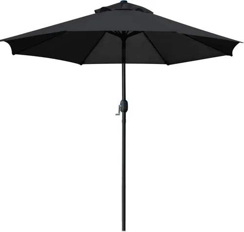 Sunnyglade - Sombrilla de mesa de 9 pies para exteriores, con 8 varillas resistentes Negro