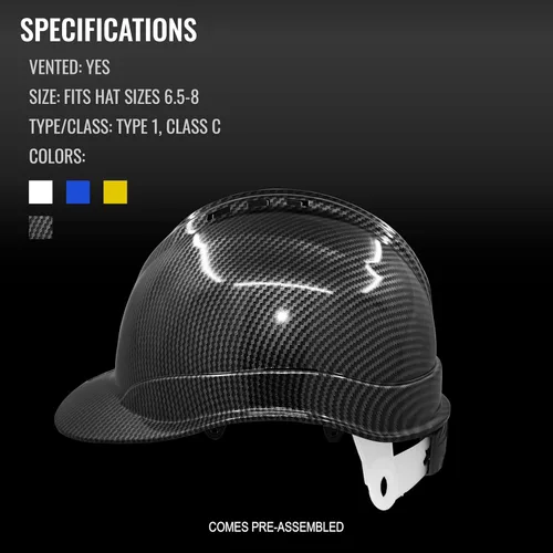 Miniatura 6 de Bullhead Casco de Seguridad Estilo Gorra – Casco Ventilado con Ajuste Ajustable con Almohadilla para la Frente y Correa de Barbilla, Aprobado por