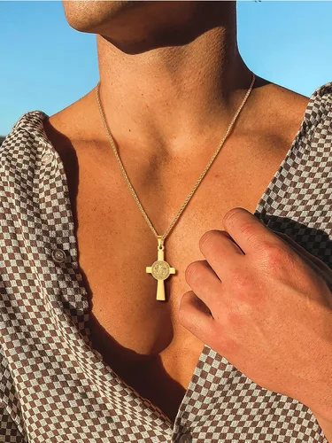 Miniatura 269 de U7 Saint Benedict/Michael Medal Necklace, 316L Stainless Steel Virgin Mary Necklace for Men Women, Bible Verse Protection Necklace Catholic