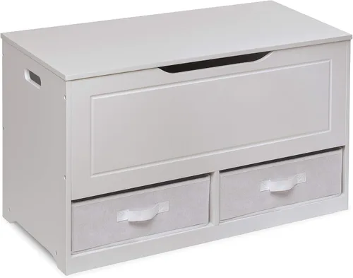 Miniatura 12 de Badger Basket Caja de juguetes y banco de almacenamiento, combo de pecho y asiento con 2 cestas reversibles, tapa de bisagra de seguridad