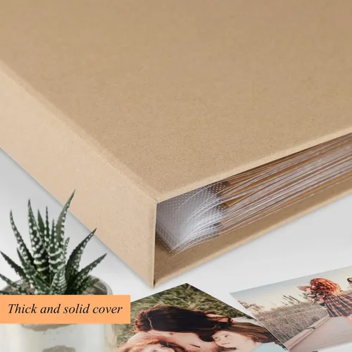 Miniatura 2 de 1DOT2 Álbum de fotos de scrapbook DIY grande de 12 x 12 pulgadas con 3 anillos, diario con 30 fundas de plástico, 60 páginas y cubierta de papel