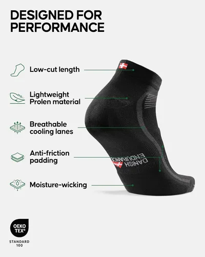 Miniatura 2 de DANISH ENDURANCE Calcetines de ciclismo, longitud al tobillo, transpirables, acolchados, calcetines de ciclismo para hombres y mujeres, paquete de 3