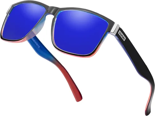 Miniatura 9 de Gafas de sol deportivas polarizadas para hombre Ciclismo Correr Pesca Golf Moda Gafas de sol Mujeres HD6009 C11 Azul Naranja Montura Azul Espejo