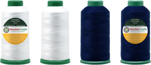 Miniatura 225 de Mandala Crafts - Hilo de nailon para coser cuero, tapicería, mezclilla y para trenzar el pelo; resistente, 1500 yardas, tamaño 69 T70 Marrón