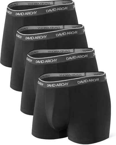 David Archy - Ropa interior para hombre, suave, transpirable, rayón de bambú, sin cremallera, calzoncillos tipo bóxer de pierna corta