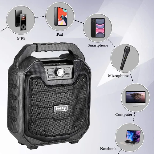 Miniatura 6 de Máquina de karaoke, sistemas de karaoke portátiles para adultos y niños, máquina de altavoces de karaoke Bluetooth con luces de discoteca