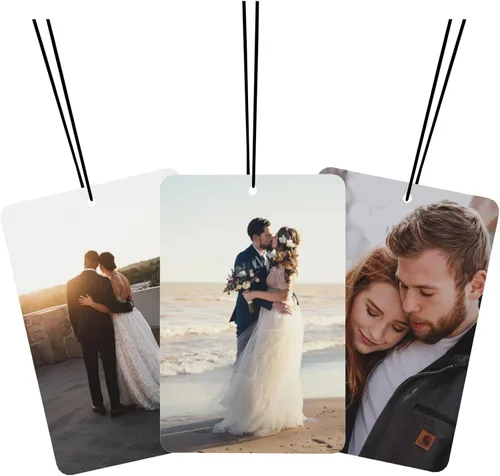 Ambientador personalizado para automóvil – Ambientador de aire personalizado con foto de doble cara, ambientadores con olor con imagen para armario,