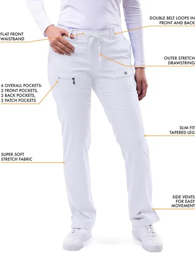 Miniatura 4 de Adar Pro Breakthrough Plus - Conjunto de uniforme médico para mujer, parte superior con cuello en V mejorado y pantalones con múltiples bolsillos