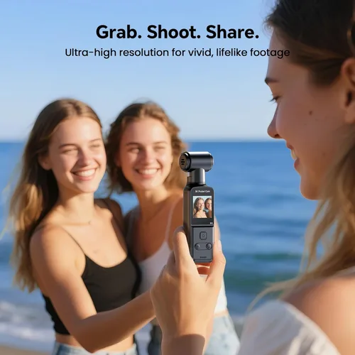 Miniatura 3 de Cámara corporal 5K con audio, lente giratoria de 270°, micrófono externo y estabilización EIS - Cámara de vlogging Z14 4K/60FPS para grabación