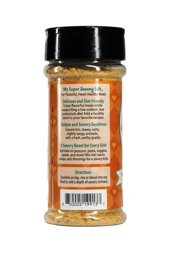 Miniatura 3 de My SUPER Savory SALT - Condimento bajo en sodio y bajo en potasio - Levadura nutricional y hierbas - Sabor limpio y deseable para palomitas de maíz