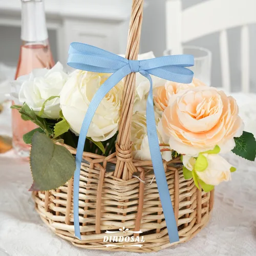 Miniatura 6 de Cinta de grogrén azul polvoriento, 3/8 de pulgada, 100 yardas, cinta de tela azul sólido para manualidades, envoltura de regalos, lazos para el Azul