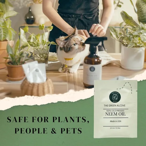 Miniatura 3 de Recambio en aerosol de aceite de neem 100% prensado en frío para plantas de jardín de interiores y exteriores, hace 80 onzas líquidas The Green