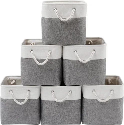 Miniatura 8 de Fabric Storage Cubes, 11 inch cube storage bin with Handles, 11x11cube storage organizer bins, Collapsible Storage Bins for Shelves and Home, Cubby