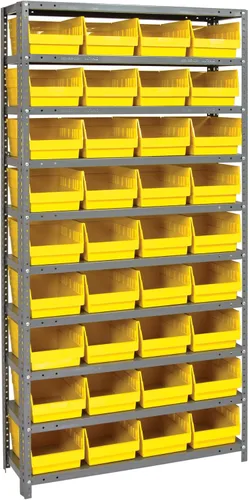Miniatura 109 de Quantum QSBU-245BK Heavy Duty Shelving Unit with (7) Shelves and (24) QUS245 Black Bins for Garage Warehouse Storage Distribution 400 lb Load