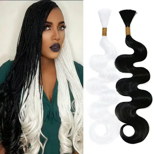 Miniatura 49 de Cabello bohemio para trenzar de 18 pulgadas, 2 paquetes de cabello ondulado profundo a granel para trenzas bohemias, sin trama, extensiones
