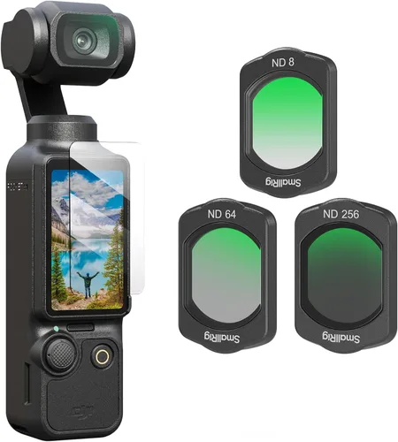 SMALLRIG Juego de filtros magnéticos ND para DJI Osmo Pocket 4/3, incluye ND8, ND64, ND256 filtro multicapa y protector de pantalla, accesorios para