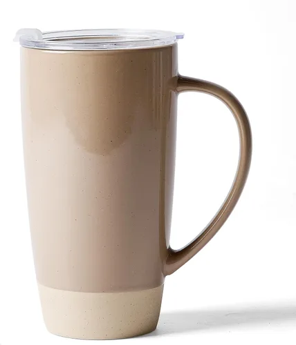 Miniatura 18 de famiware Jupiter - Taza de café grande de 20 onzas con tapa, taza de cerámica con asa para café con leche, té, cacao, leche, hogar y oficina, apta