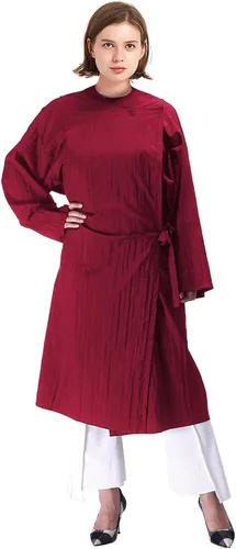 Miniatura 10 de TOPTIE Bata de salón de belleza, vestido de cliente unisex, cierre frontal ajustable, ligero e impermeable