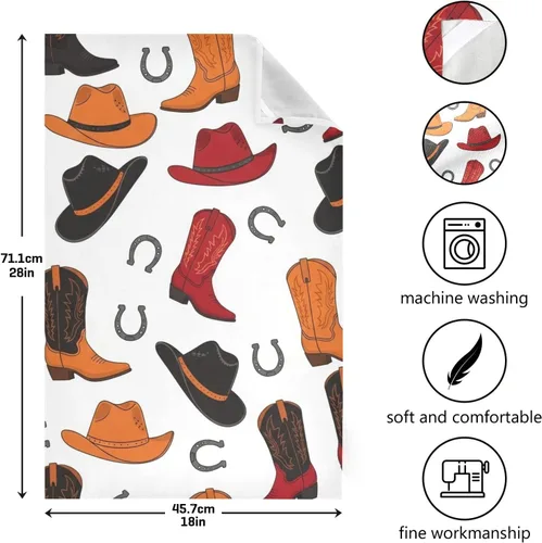 Miniatura 3 de GAIREG Juego de 6 toallas de cocina grandes con diseño de botas vaqueras retro, 28 x 18 pulgadas, toallas de mano de primavera a granel