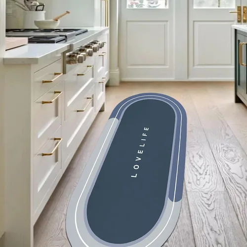 Miniatura 11 de Tapetes de baño de goma de secado rápido, antideslizantes, súper absorbentes, de secado instantáneo, alfombra de baño frente al fregadero de la Beige