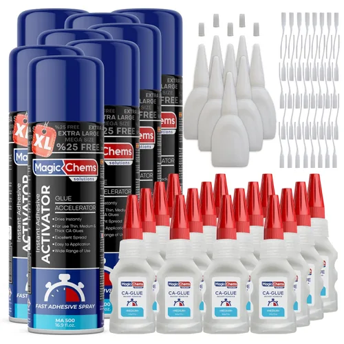 Miniatura 17 de Magic Chems - Pegamento CA con kit activador (2 pegamento de 0.8 onzas + activador de 6.7 onzas líquidas), adhesivo de cianoacrilato para impresión