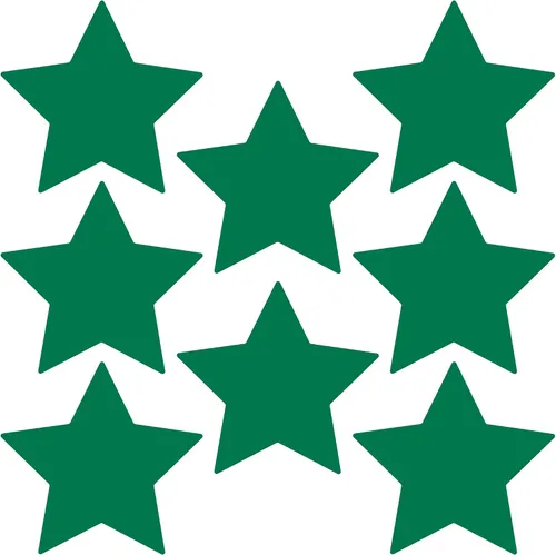 Miniatura 8 de LiteMark Durable Stars, calcomanía roja brillante de 5.5 pulgadas, uso en hormigón liso, azulejos, vidrio, paquete de 8 estrellas Rojo