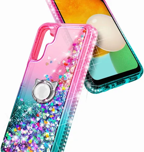 Miniatura 5 de NZND Funda compatible con Samsung Galaxy A14 5G con protector de pantalla de vidrio templado (cobertura máxima), soporte de anillo/correa de muñeca