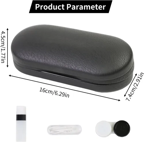 Miniatura 3 de Estuche 2 en 1 para Lentes de Contacto y Anteojos para Mujeres, Hombres y Niños, Estuche Duro Portátil de Doble Cara para Anteojos de Viaje