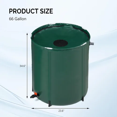 Miniatura 6 de VINGLI Barril de lluvia plegable de 200 galones, tanque de almacenamiento de agua portátil, sistema de recolección de agua de lluvia con bajante