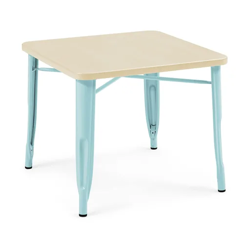 Delta Children Mesa de juego infantil Bistro - Ideal para manualidades, hora de la merienda, educación en casa, tareas y más, Metal Aqua/Abedul