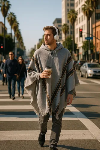 Miniatura 24 de Gamboa Poncho de alpaca para hombre Pancho mexicano con capucha vaquero y ponchos occidentales manta para adultos