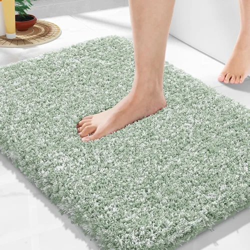 Miniatura 79 de Yimobra Alfombras de baño antideslizantes lavables 36x24, alfombras de baño ultra suaves y absorbentes de agua, alfombra de ducha de felpa para Gris