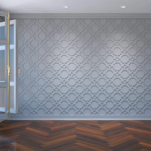 Ekena Millwork 13 3/8" de ancho x 7 3/8" de alto x 3/8" de espesor Paneles de pared decorativos Anderson de tamaño extra pequeño con entrelazado en
