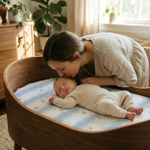 Miniatura 2 de Gllquen Baby Juego de 2 sábanas de moisés, transpirable, acogedora, ajuste universal, para colchón estándar ovalado, rectangular, para bebé, niño